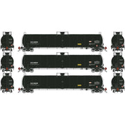 Athearn Genesis G1519 HO Scale 33K LPG Tank Car Rocky Mountain ROCX 3-Pack Primed for Grime