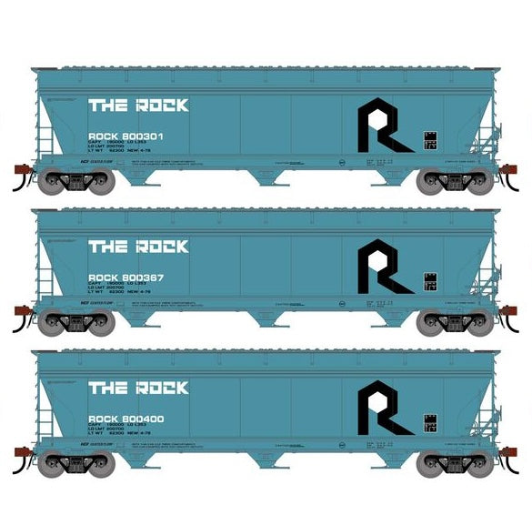 Athearn Genesis G1527 HO Scale ACF 4600 Covered Hopper Rock Island RI 3-Pack