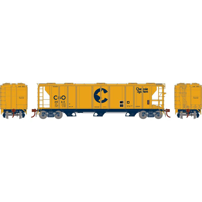 Athearn Genesis G73613 HO Scale PS-2 2893 Covered Hopper Chessie C&O 2063