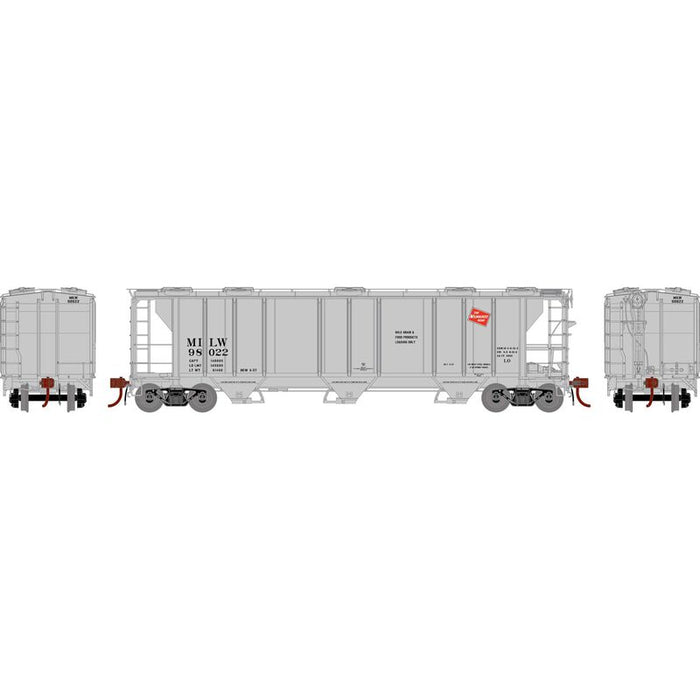 Athearn Genesis G73622 HO Scale PS-2 2893 Covered Hopper Milwaukee Road MILW 98022