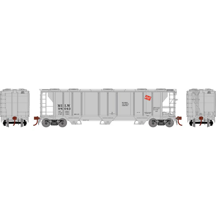 Athearn Genesis G73623 HO Scale PS-2 2893 Covered Hopper Milwaukee Road MILW 98043