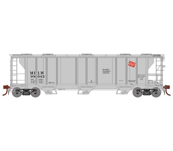 Athearn Genesis G73623 HO Scale PS-2 2893 Covered Hopper Milwaukee Road MILW 98043