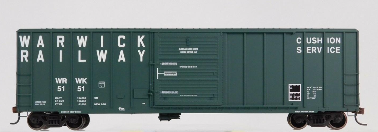 Athearn HO Scale 92511 50' FMC 5347 Boxcar Warwick Railway WRWK 5151 ...