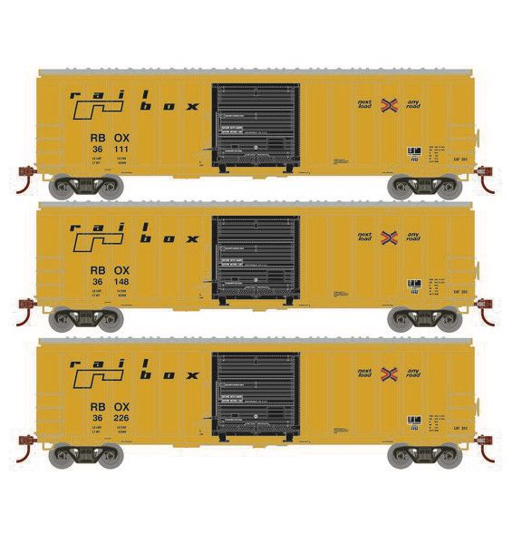 Athearn RTR 1050 HO Scale 50' ACF Outside Post Boxcar Railbox RBOX 3-Pack #2