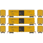 Athearn RTR 1050 HO Scale 50' ACF Outside Post Boxcar Railbox RBOX 3-Pack #2