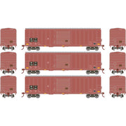 Athearn RTR 1127 HO Scale 50' ACF Outside Post Boxcar Union Pacific BKTY 3-Pack #2