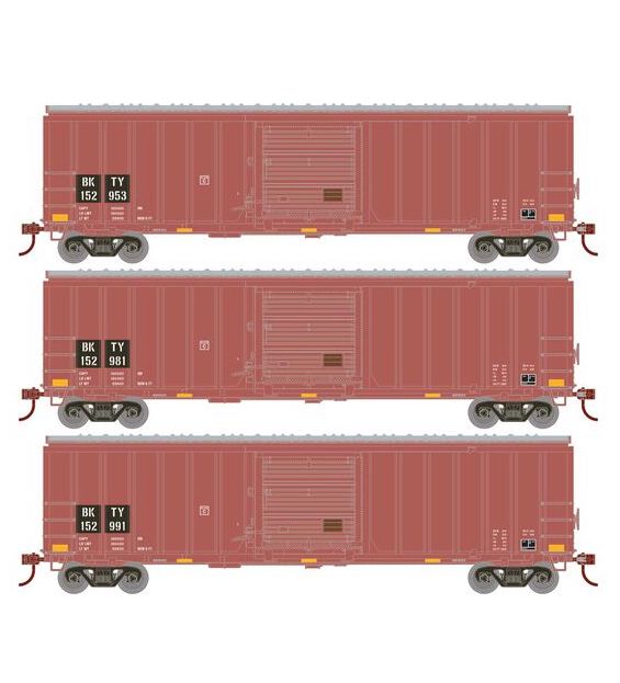 Athearn RTR 1127 HO Scale 50' ACF Outside Post Boxcar Union Pacific BKTY 3-Pack #2