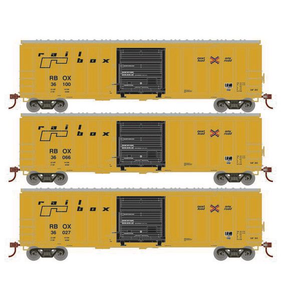 Athearn RTR 1151 HO Scale 50' ACF Outside Post Boxcar Railbox RBOX 3-Pack #1