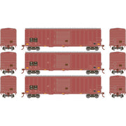 Athearn RTR 1181 HO Scale 50' ACF Outside Post Boxcar Union Pacific BKTY 3-Pack #1