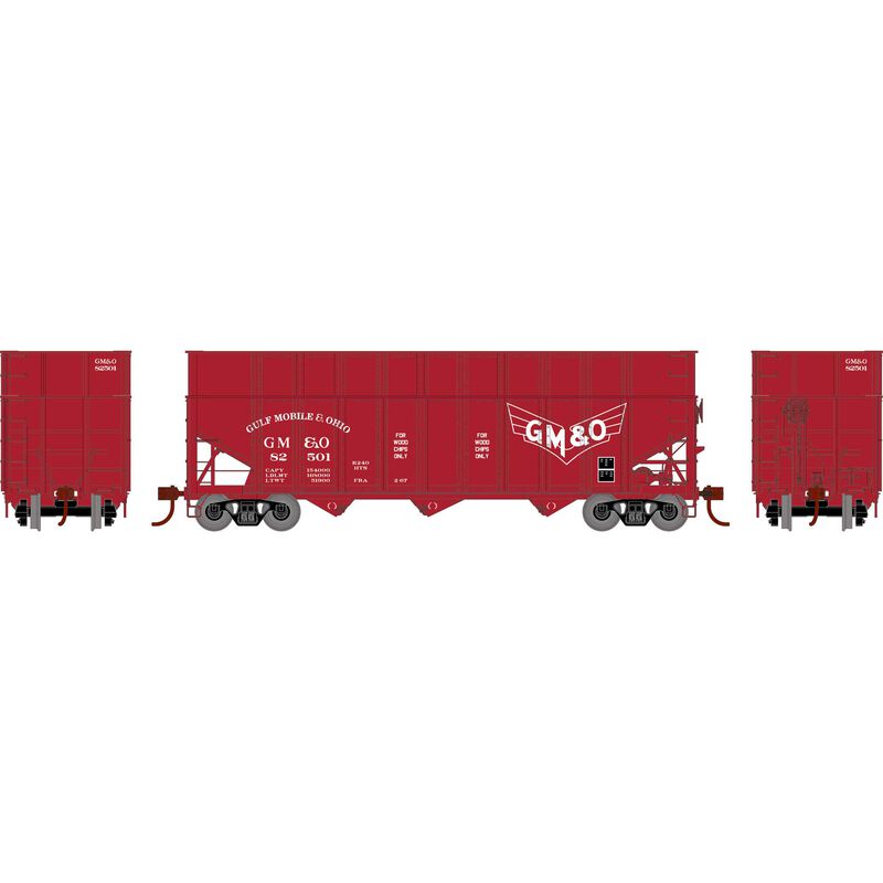 Athearn RTR 1275 HO Scale 40' Woodchip Hopper w/Load Gulf Mobile & Ohio GMO 82501