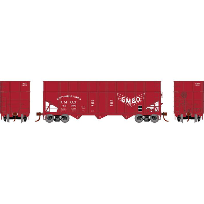 Athearn RTR 1275 HO Scale 40' Woodchip Hopper w/Load Gulf Mobile & Ohio GMO 82501