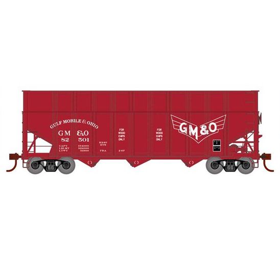 Athearn RTR 1275 HO Scale 40' Woodchip Hopper w/Load Gulf Mobile & Ohio GMO 82501