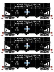 Athearn RTR 1279 HO Scale 40' Woodchip Hopper w/Load Boston & Maine B&M 4-Pack #1