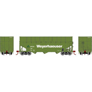 Athearn RTR 1280 HO Scale 40' Woodchip Hopper w/Load Weyerhaeuser WTCX 301