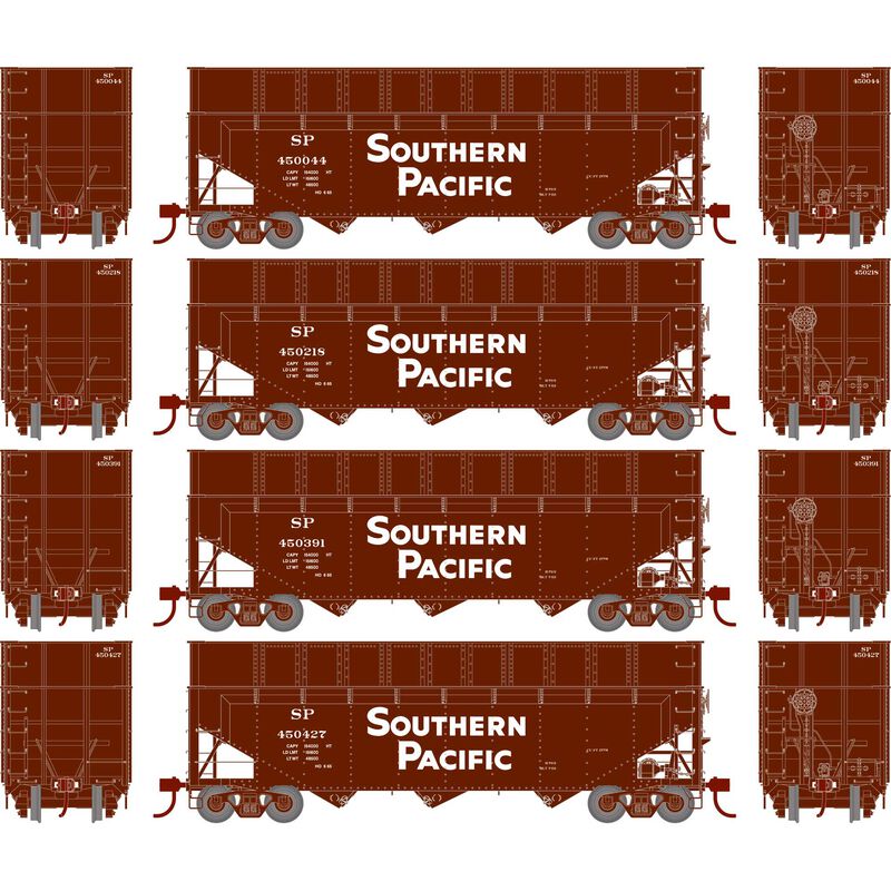 Athearn RTR 1282 HO Scale 40' Woodchip Hopper w/Load Southern Pacific SP 4-Pack #2