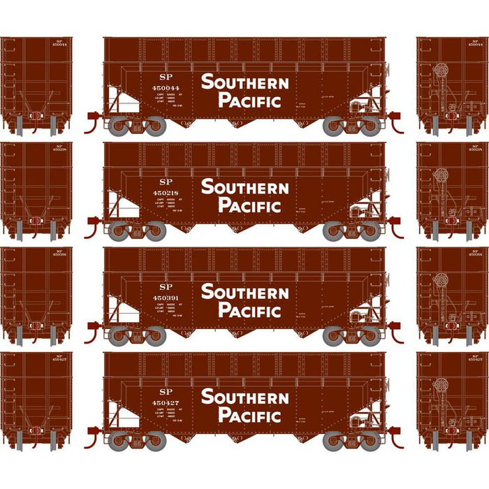 Athearn RTR 1282 HO Scale 40' Woodchip Hopper w/Load Southern Pacific SP 4-Pack #2