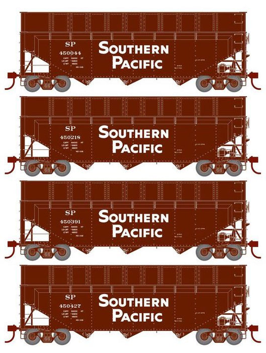 Athearn RTR 1282 HO Scale 40' Woodchip Hopper w/Load Southern Pacific SP 4-Pack #2