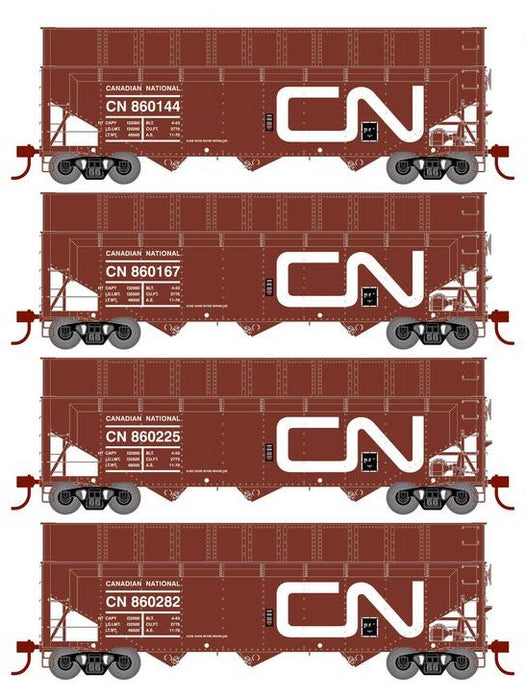 Athearn RTR 1285 HO Scale 40' Woodchip Hopper w/Load Canadian National CN 4-Pack #1