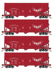 Athearn RTR 1288 HO Scale 40' Woodchip Hopper w/Load Gulf Mobile & Ohio GMO 4-Pack #2