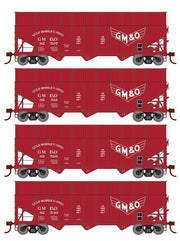 Athearn RTR 1290 HO Scale 40' Woodchip Hopper w/Load Gulf Mobile & Ohio GMO 4-Pack #1