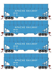 Athearn RTR 1292 HO Scale 40' Woodchip Hopper w/Load Apache APA 4-Pack #2