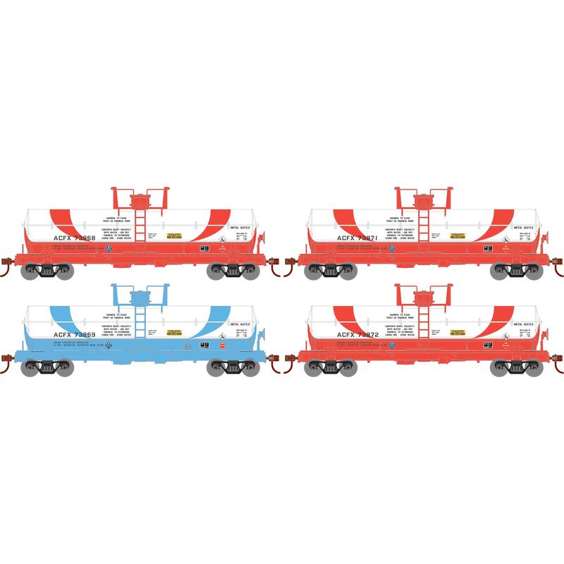 Athearn RTR 1294 HO Scale Chemical Tank Car American Car & Foundry ACFX 4-Pack