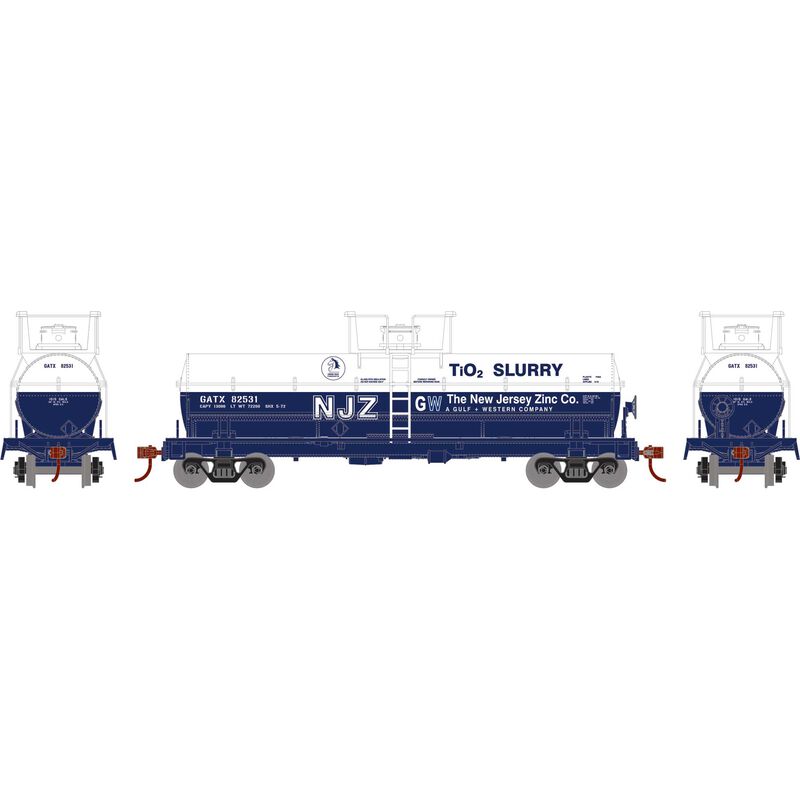 Athearn RTR 1307 HO Scale Chemical Tank New Jersey Zinc GATX 82531