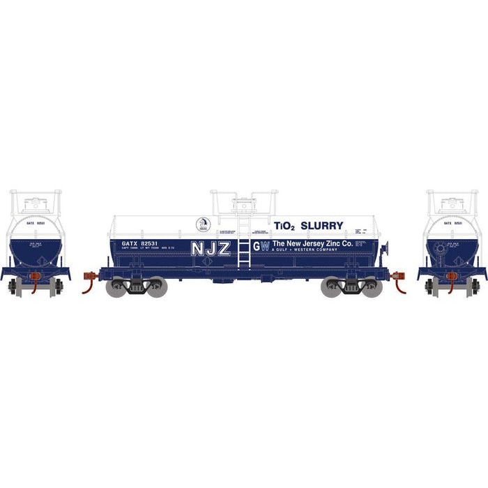 Athearn RTR 1307 HO Scale Chemical Tank New Jersey Zinc GATX 82531
