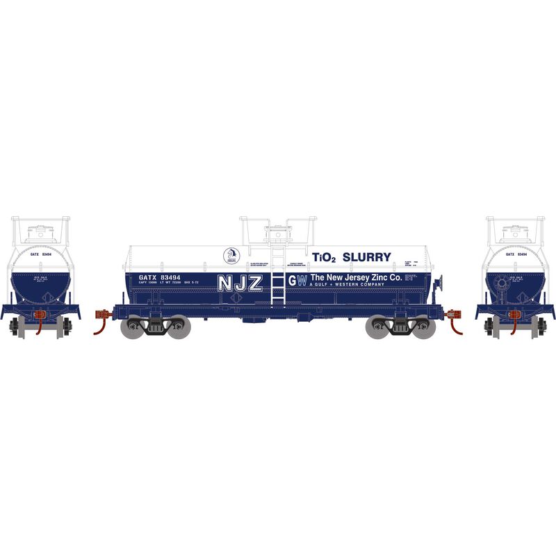 Athearn RTR 1309 HO Scale Chemical Tank New Jersey Zinc GATX 83494