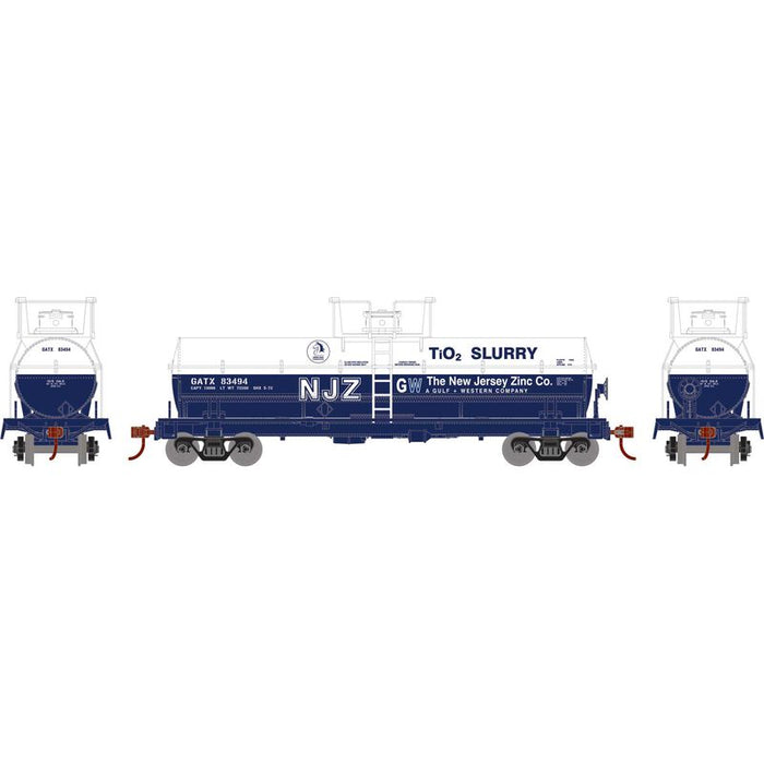 Athearn RTR 1309 HO Scale Chemical Tank New Jersey Zinc GATX 83494
