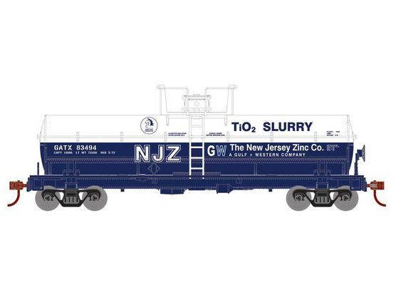 Athearn RTR 1309 HO Scale Chemical Tank New Jersey Zinc GATX 83494