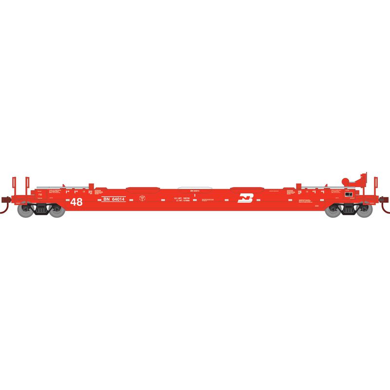 Athearn RTR 1351 HO Scale 48' Husky Stack Well Car Burlington Northern BN 64014