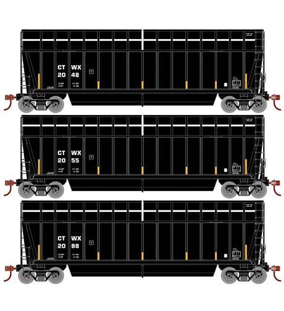 Athearn RTR 1382 HO Scale Bathtub Gondola w/Extended Side Conshohocken Rail CTWX 3-Pack #2
