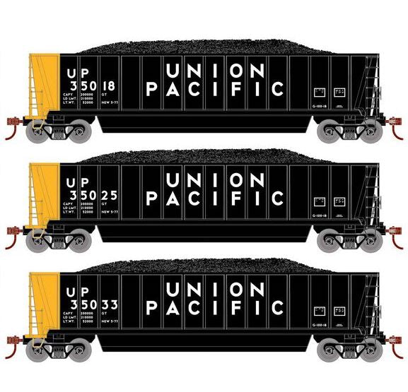 Athearn RTR 1387 HO Scale Bathtub Gondola w/Load Union Pacific UP 3-Pack #1