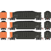 Athearn RTR 1395 HO Scale Bathtub Gondola w/Load Utility Fuels UFIX 3-Pack #2 Primed for Grime