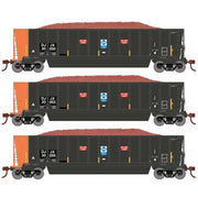 Athearn RTR 1398 HO Scale Bathtub Gondola w/Load David J Joseph DJJX 3-Pack #1 Primed for Grime