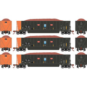 Athearn RTR 1398 HO Scale Bathtub Gondola w/Load David J Joseph DJJX 3-Pack #1 Primed for Grime