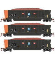 Athearn RTR 1400 HO Scale Bathtub Gondola w/Load David J Joseph DJJX 3-Pack #2 Primed for Grime
