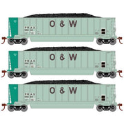 Athearn RTR 1401 HO Scale Bathtub Gondola w/Load Pacific Rail PRAX 3-Pack #2 Primed for Grime