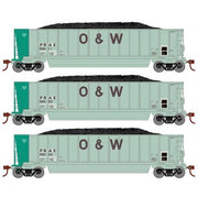 Athearn RTR 1402 HO Scale Bathtub Gondola w/Load Pacific Rail PRAX 3-Pack #1 Primed for Grime