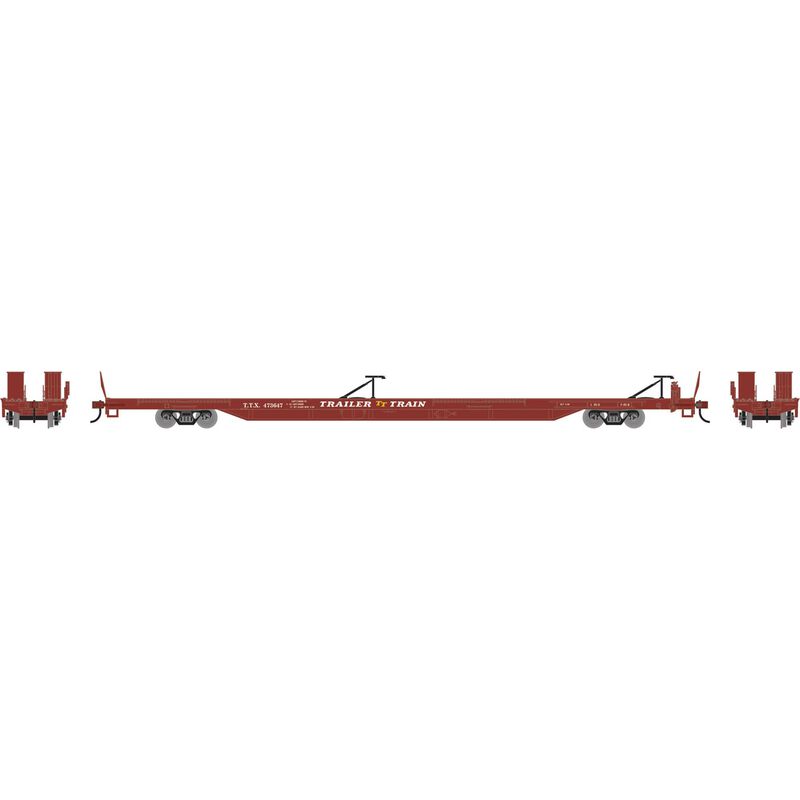 Athearn RTR 1542 HO Scale 85' TOFC Flatcar Trailer Train TTX 473647 (Brown)