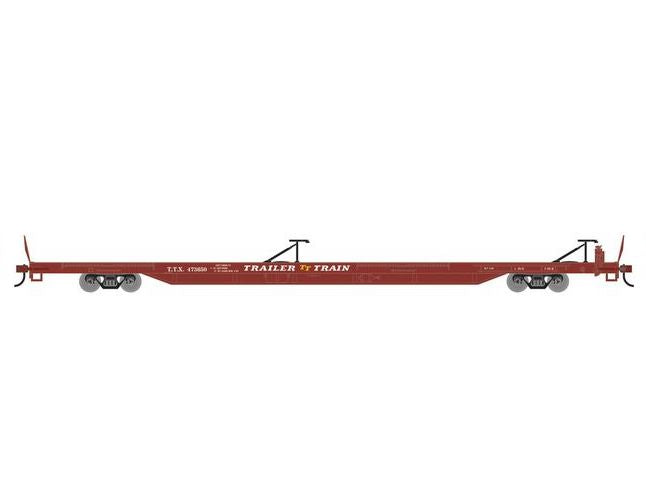 Athearn RTR 1543 HO Scale 85' TOFC Flatcar Trailer Train TTX 473650 (Brown)
