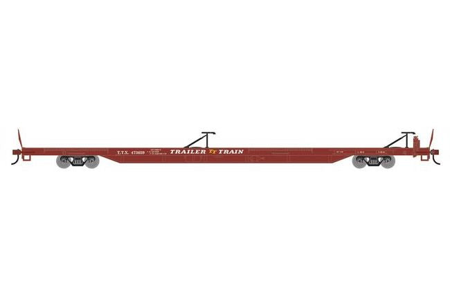 Athearn RTR 1544 HO Scale 85' TOFC Flatcar Trailer Train TTX 473659 (Brown)