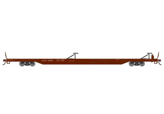 Athearn RTR 1555 HO Scale 85' TOFC Flatcar Florida East Coast FEC 2007