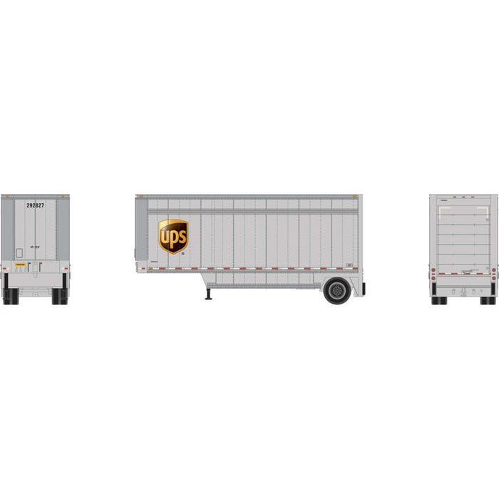 Athearn RTR 1559 HO Scale 28' Parcel Trailer UPS Shield 292827
