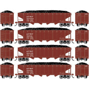 Athearn RTR 1570 HO Scale 40' 4-Bay Offset Hopper W/Load Santa Fe ATSF 4-Pack #1