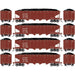 Athearn RTR 1570 HO Scale 40' 4-Bay Offset Hopper W/Load Santa Fe ATSF 4-Pack #1