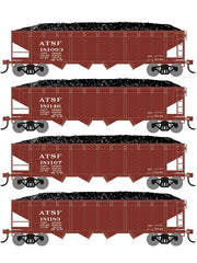Athearn RTR 1571 HO Scale 40' 4-Bay Offset Hopper W/Load Santa Fe ATSF 4-Pack #2