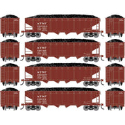 Athearn RTR 1571 HO Scale 40' 4-Bay Offset Hopper W/Load Santa Fe ATSF 4-Pack #2