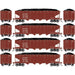 Athearn RTR 1571 HO Scale 40' 4-Bay Offset Hopper W/Load Santa Fe ATSF 4-Pack #2